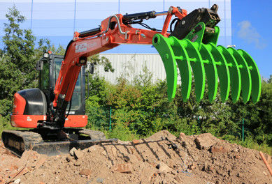 Bagger Rake Q355B-hoher Qualität für 3 Ton-30 Ton Excavator mit HARDOX500 Stahlmaterial, kann es Bürste entfernen und anhäufen.