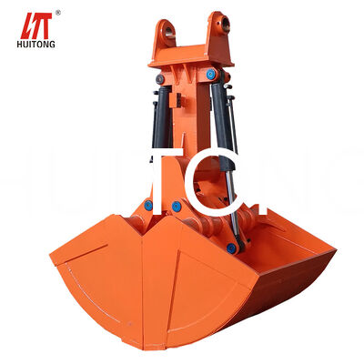 Schwerlast 1,2 m3 Drehbarer Doppelzylinder Clamshell Eimer Hydraulischer Greifer Eimer für 21-24 Tonnen Bagger PC210 SH240 EX220 Bagger Lade Sandstein Schlamm zum Baggern Flussreinigung Erdbewegungsarbeiten