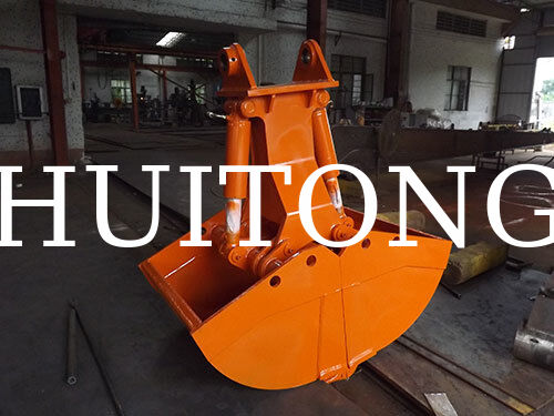 Fabrikversorgung Bagger Hydraulik-Greifer HUITONG Hochwertiges Q355B Material 3-5Ton 0,4m für Materialumschlag/Fundamentausgrabung/Schiffsladeraum Be- und Entladung