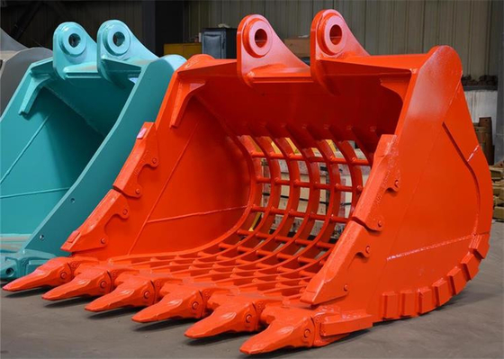 Anpassbarer Bagger-Skelett-Eimer in Gelb/Schwarz 0,2-2,8 Kubikmeter Kapazität Hardox450/500/550