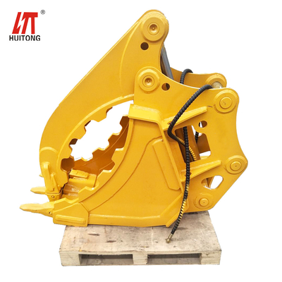 Gelber Hydraulischer Bagger Daumenbehälter zum Holzgreifen 3-100 Tonnen Tragkraft